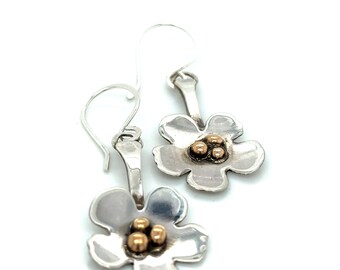 Silver and BronzeFlower Earrings