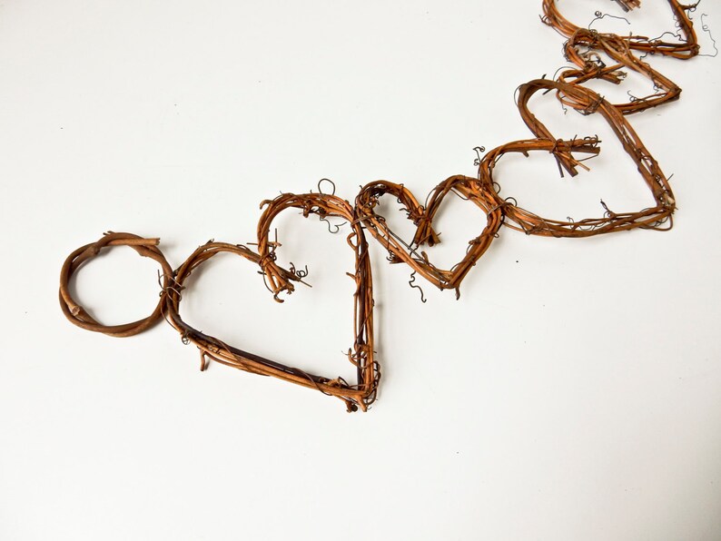 Grapevine Twig Heart Garland Banner Wedding Anniversary Etsy