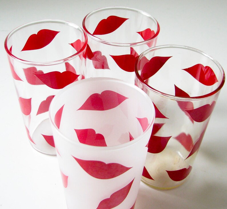 Vintage Tumblers with Red Lips Magikist Carpet Cleaning Etsy