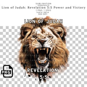 Lion of Judah Revelation 5:5 PNG - Christian Clipart (Digital Download)