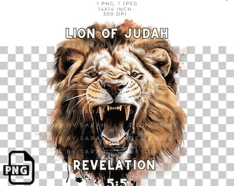 Lion of Judah Revelation 5:5 PNG - Christian Clipart (Digital Download)