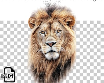 Löwe von Jejuda - Majestätischer Löwen Kopf Clipart (Digitaler Download)
