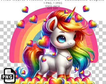 Rainbow Unicorn Pride PNG: Fantasy Pony Clipart (Digital Download)