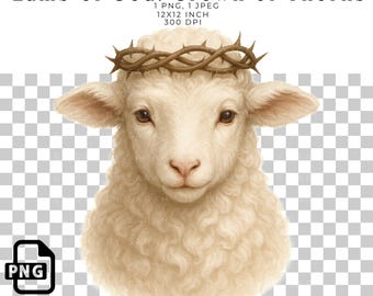 神の子羊 SVG、Png、Jpg、十字架を持つキリスト教の羊、デジタル