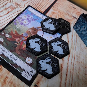 Kompakte Größe 1/1 Kaninchen Token (set von 18) mit Fall für Magic The Gathering (MTG)