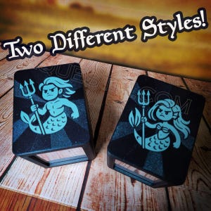 Merfolk themed Commander Deckbox with Toploader for MTG (Magic the Gathering) EDH, Mermaid Deckbox, Merman Deckbox, Merfolk Deckbox