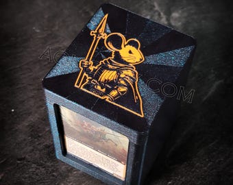 MTG Deckbox - Arthur, Marigold Knight themed Deckbox with Toploader for Magic the Gathering - Bloomburrow Deckboxes