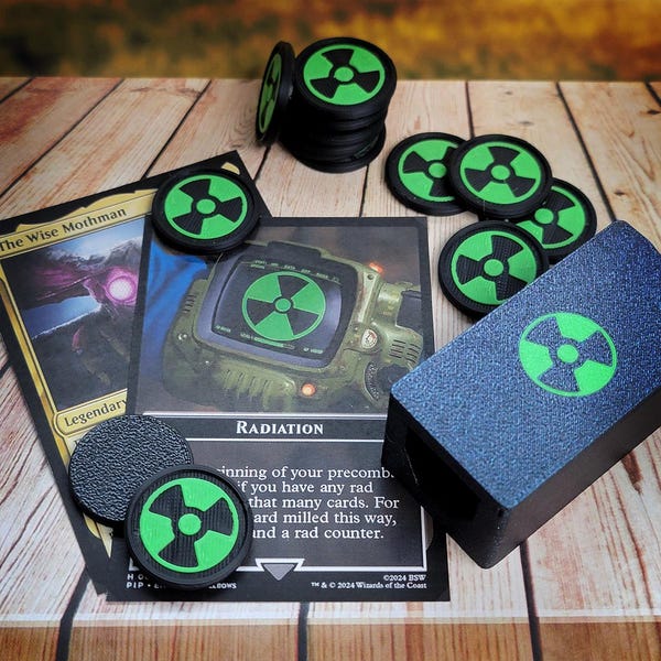 MTG Rad Counters, Radiation Counters, Fallout, 18x Tokens with Case