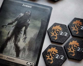 mtg cards that create zombie tokens Stainless Zombie Angel Token - Metal MTG Tokens main image 1