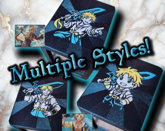 Caixa para Deck de MTG - Caixa para Deck com tema de Tidus e Toploader para Magic: The Gathering - Caixas para Deck de Final Fantasy