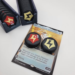 Energy Counter Set with case for Magic the Gathering (MTG) (set of 18) | x5 counters available for EoE Station mechanic