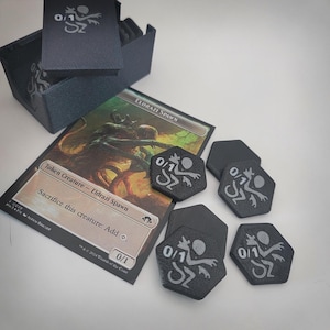Compact Sized 0/1 Eldrazi Spawn Tokens - (set of 18) with Case for Magic The Gathering (MTG)