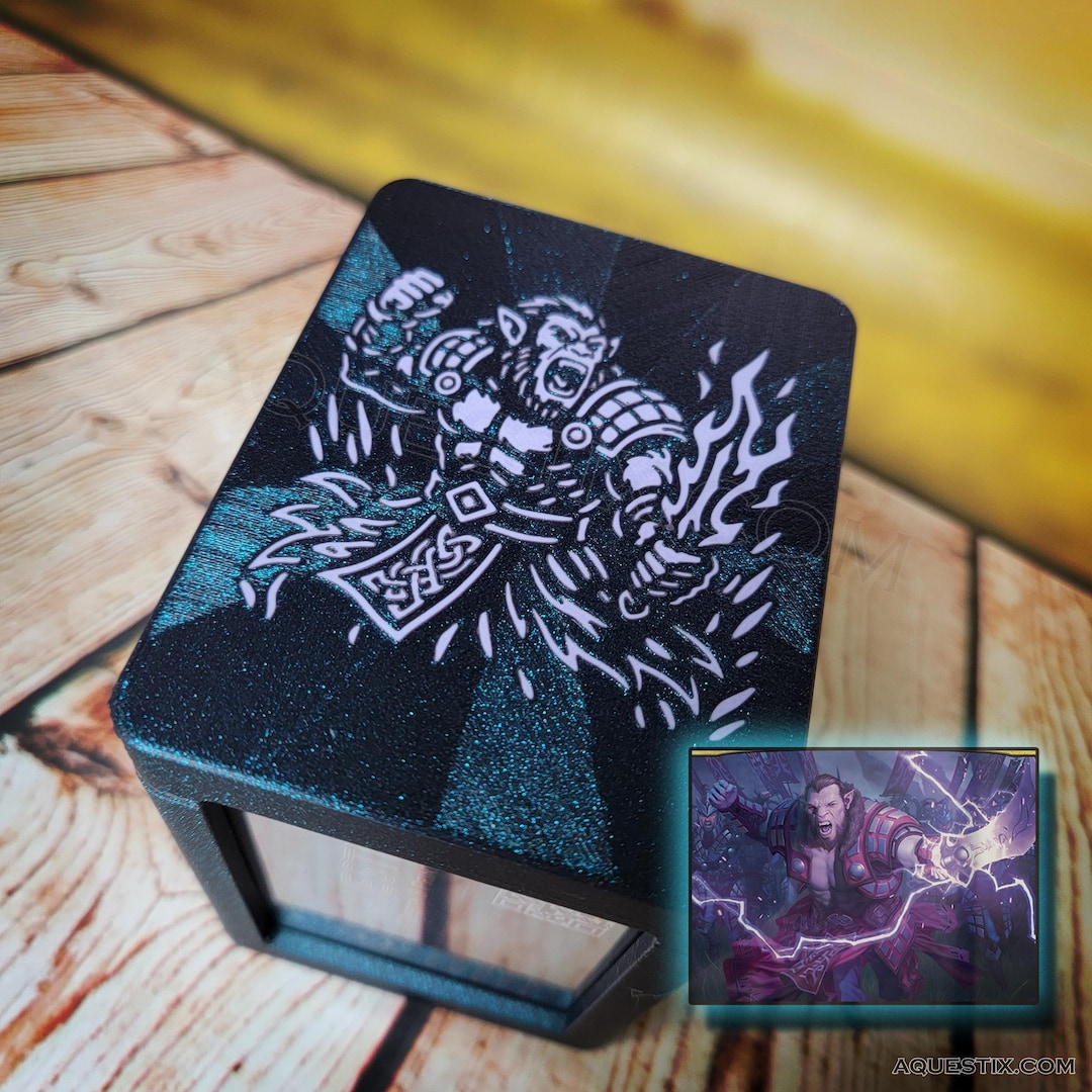 MTG Deckbox - Zurgo Stormrender Themed Deckbox With Toploader for