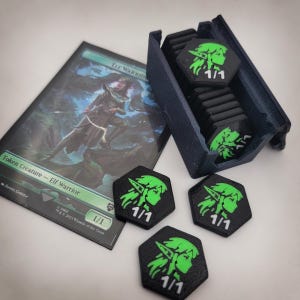 MTG Elf Warrior Tokens: 1/1 Green, 18x Tokens with Case