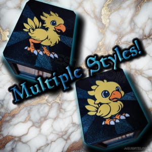 Chocobo Inspired Deckbox Commander Deckbox with Toploader for MTG (Magic the Gathering) EDH Final Fantasy Deckbox. Choco, Seeker of Paradise
