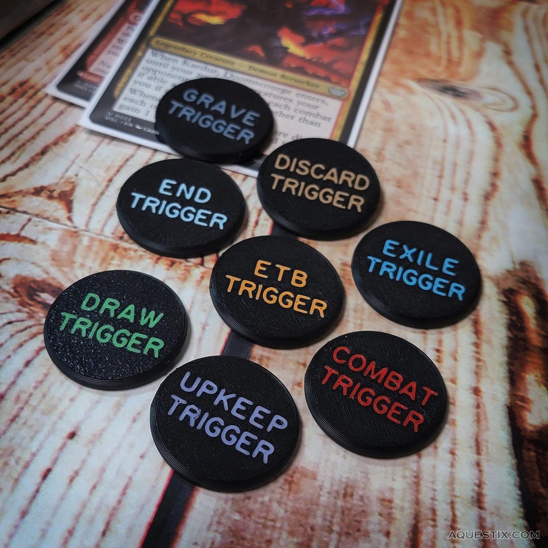 MTG Trigger Reminder Tokens - Upkeep, Draw, Discard, Exile, ETB, Combat ...