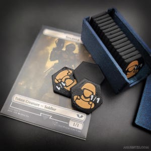 1/1 Soldier Tokens for MTG - Set of 18 with Case