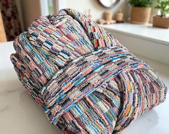 Multicolor Turkish Cotton Bathrobe: Handwoven Organic Cotton Robe