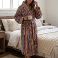Colorful Chickpea Turkish Cotton Bathrobe: Unisex Hooded Robe Without Tassels product logo