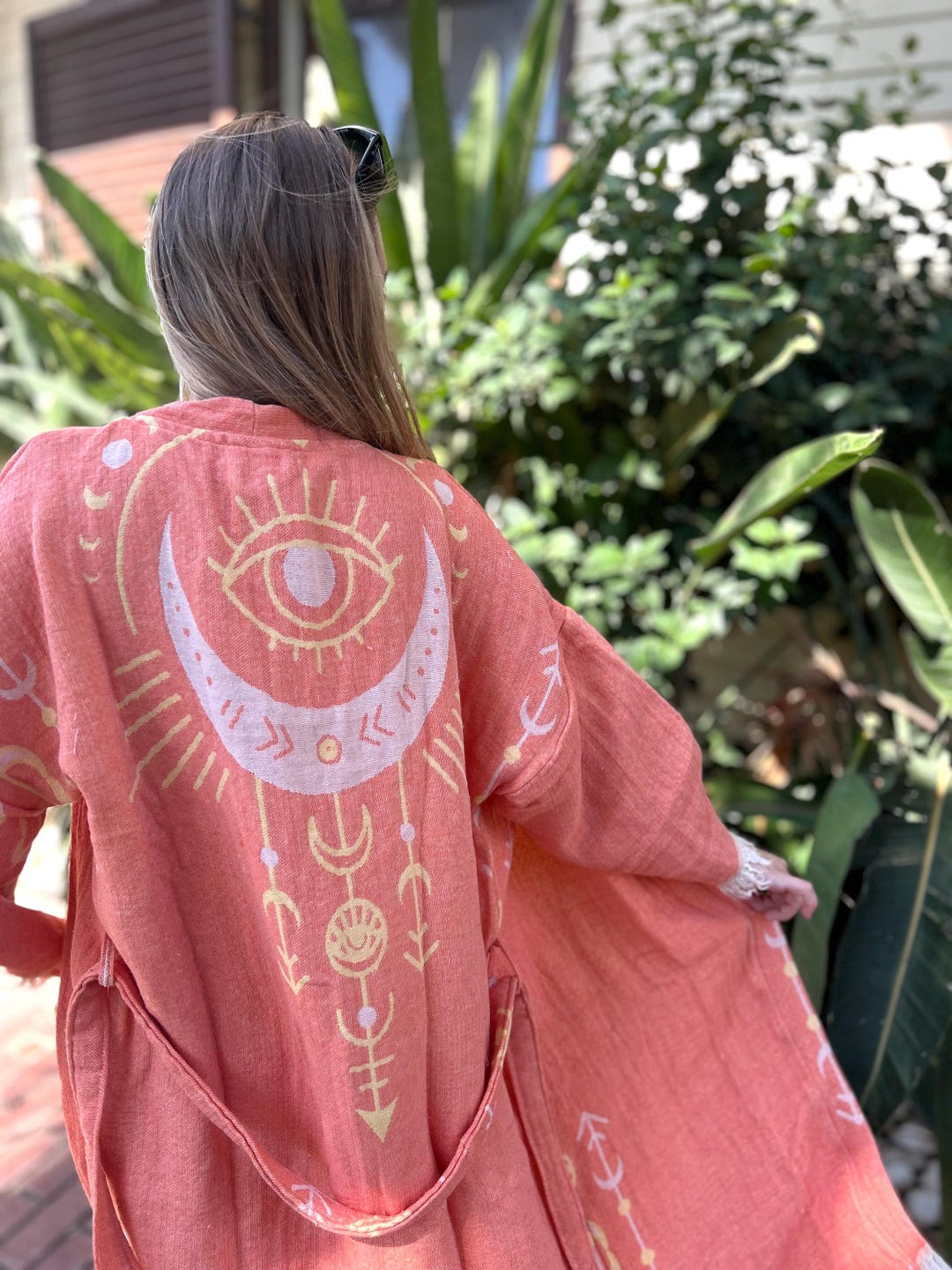 Mystic Eye Kimono Robe: Cotton Muslin Festival Cover-up - Etsy