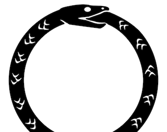 Ouroboros matte black vinyl decal