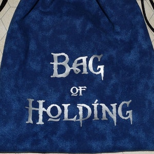 BAG of HOLDING Dungeons and Dragons game dice blue bag