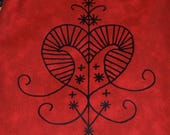 Erzulie voodoo red tarot drawstring bag