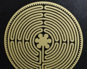 Chartres Cathedral labyrinth gold vinyl decal