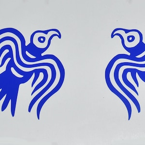 Viking ravens SET of 2 blue vinyl decal