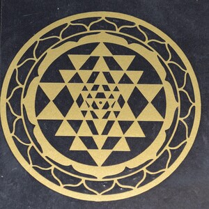Sri Yantra gold 3.25" iron on decal