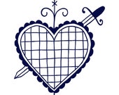 Erzulie Dantor voodoo veve blue vinyl decal