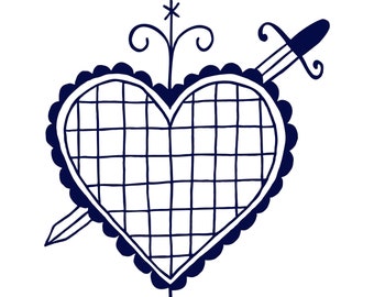 Erzulie Dantor voodoo veve blue vinyl decal