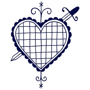 Erzulie Dantor voodoo veve blue vinyl decal