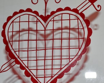 Erzulie Dantor voodoo veve transparent red 5" vinyl decal