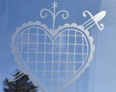 Erzulie Dantor voodoo veve etched glass vinyl decal