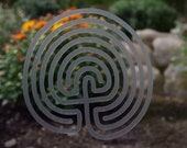 Classic 7 circuit labyrinth etched glass vinyl decal