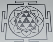 Durga Yantra mandala silver vinyl decal