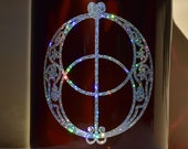 Vesica piscis chalice well confetti holographic sacred geometry vinyl decal