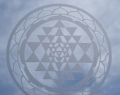 Sri Yantra etched glass vinyl decal sacred geometry