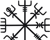 Icelandic Viking vegvisir rune black vinyl decal