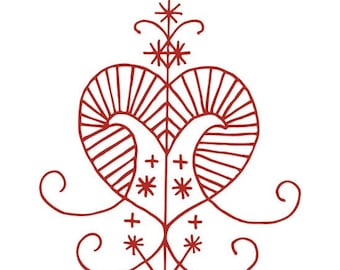 Erzulie voodoo veve red vinyl decal