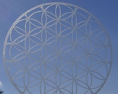 Flower of life sacred geometry etched glass vinyl decal