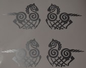 Sleipnir SET of 4 silver Viking Odin vinyl decals