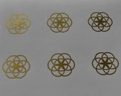 Seed of life SET of 6 gold vinyl decal