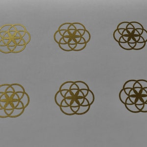 Seed of life SET of 6 gold vinyl decal