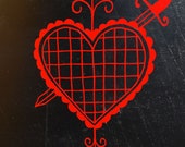 Erzulie Dantor voodoo veve red vinyl decal