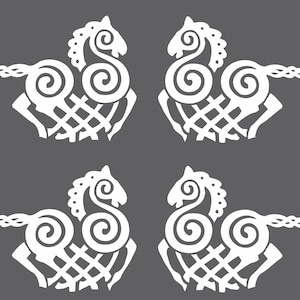 Sleipnir SET of 4 white Viking Odin vinyl decals