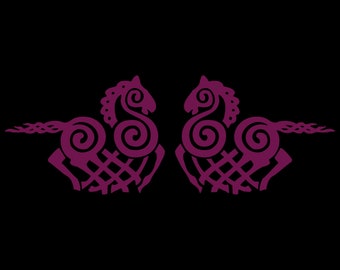 Sleipnir SET of 2 violet Viking Odin vinyl decal