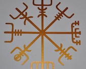 Icelandic Viking vegvisir rune copper vinyl decal