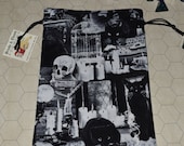 Black cats in haunted houses tarot rune dice bag